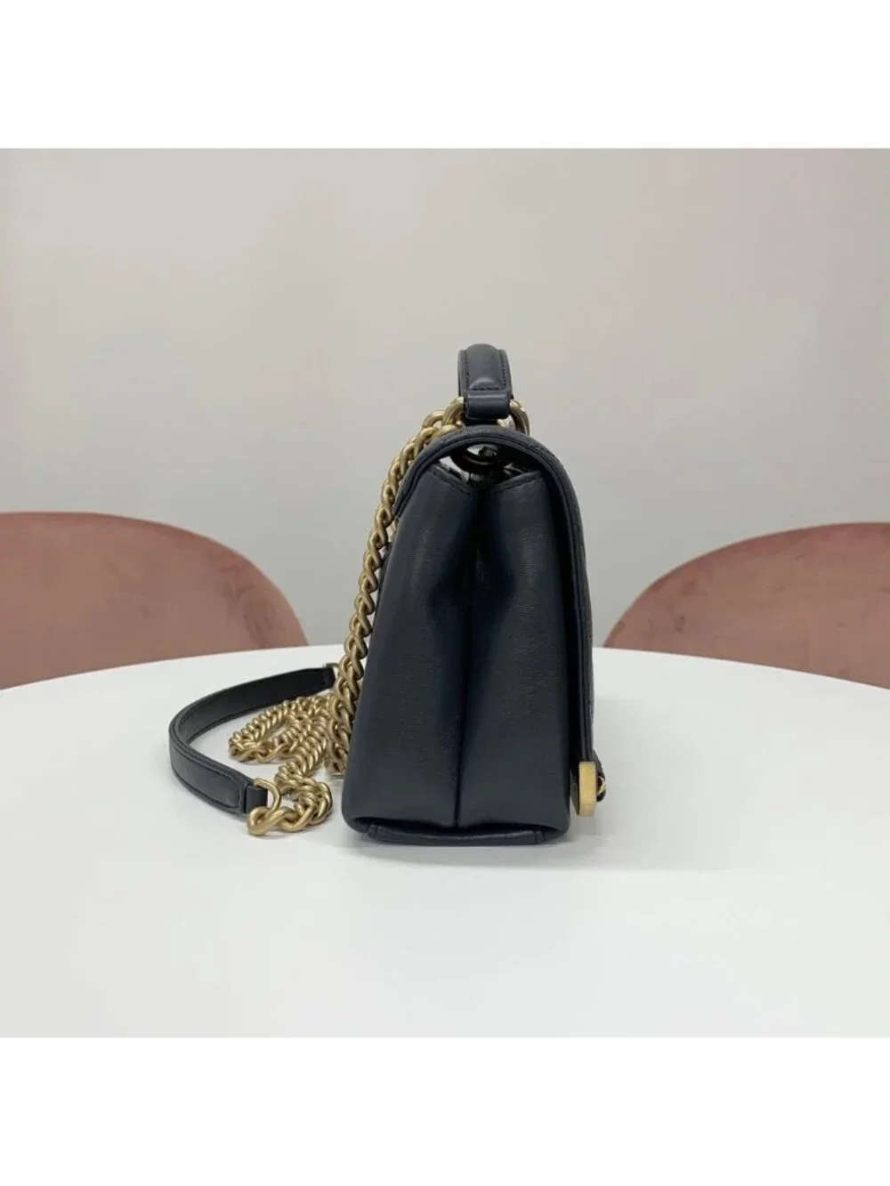 Chanel Chez Blanc CC Logo Stitch Turnlock Shoulder